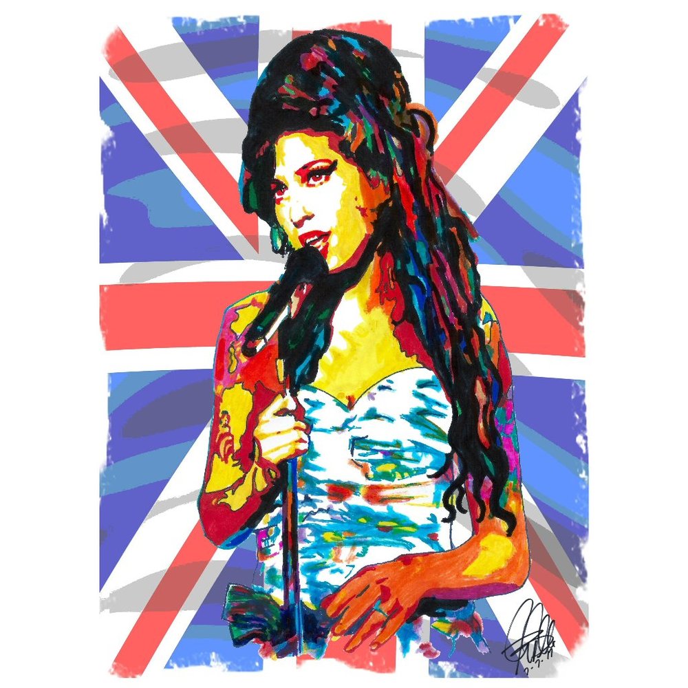 Amy Winehouse Singer Jazz Soul Music Print Poster Wall Art 18x24